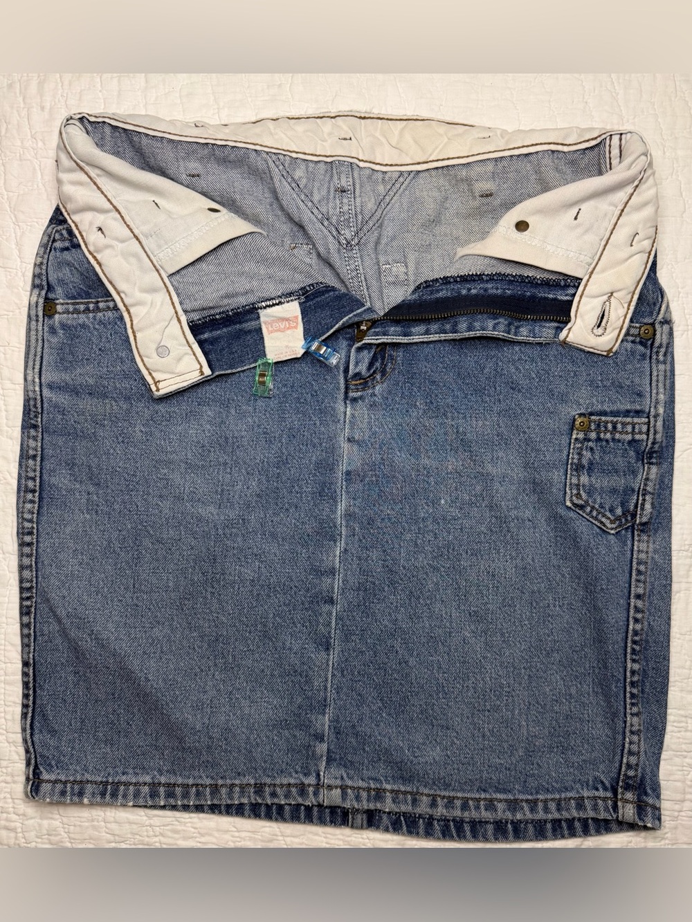 VTG 80s Levi’s Utility/Cargo Style Denim Skirt Made in USA: Size Medium - Picture 14 of 15